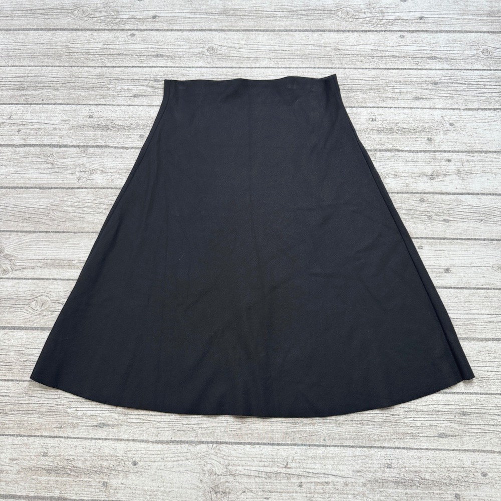 Danier Midi Skirt Women's 8 Black High Waist A-Line Basic Pull On Classic Summer